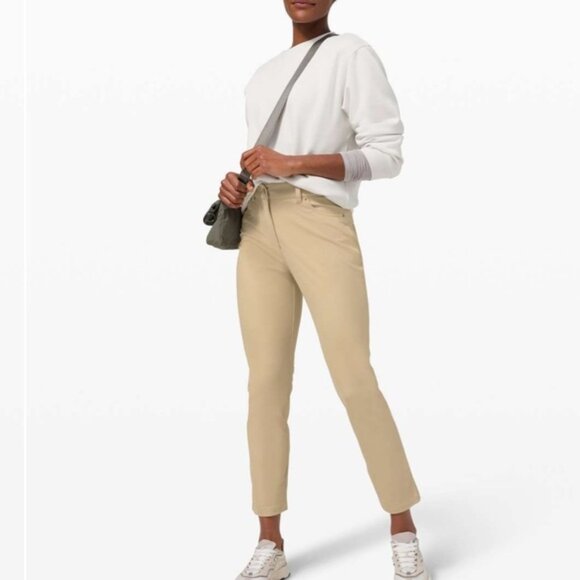 Lululemon City Sleek 5 Pocket 7 8 Pant in Tan - Picture 1 of 3